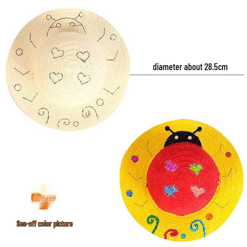 Kindergarten Straw Hat DIY Wall Art Kit: Creative Painting & Graffiti Supplies