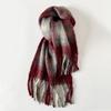 Plush Plaid Wool Scarf Tassel Long Shawl Simple Winter Cashmere Scarves  Girl