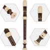 Set of 3 ABS resin soprano recorders in C detachable includes cleaning fingering and leather storage Baroque-style key, 8-hole flutes, stick, chart,