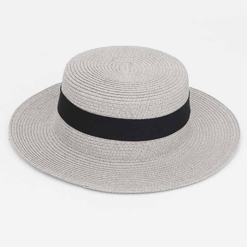 Color Square 20 Buckle Round Straw Hat Summer Travel Sunshade Cap Breathable