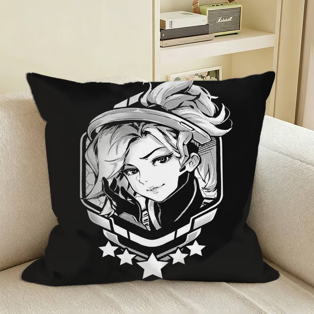 NEW OOverwatchS Game Square Sofa Pillow Cover Solid Color Living Room Home Decor Cushion Case