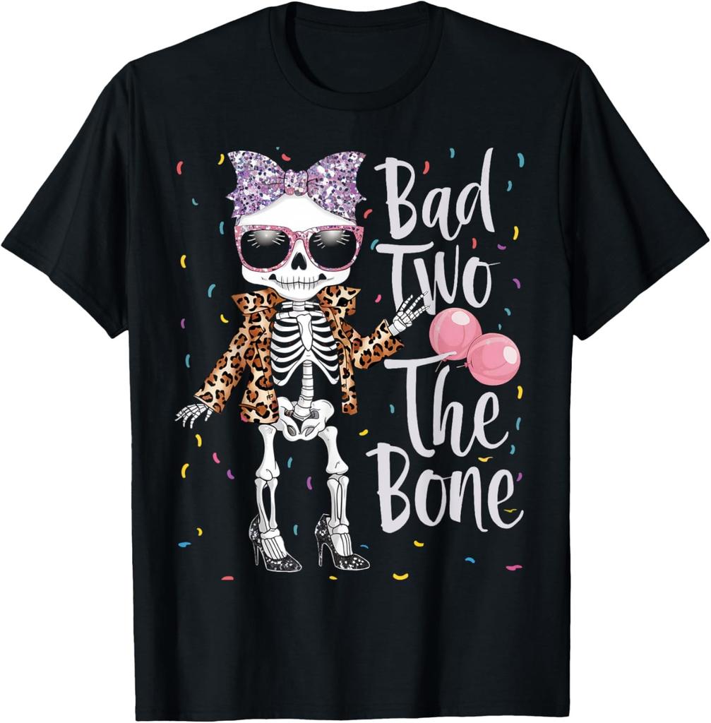 Bad Two The Bone 2nd Birthday Halloween Party Unisex T-Shirt