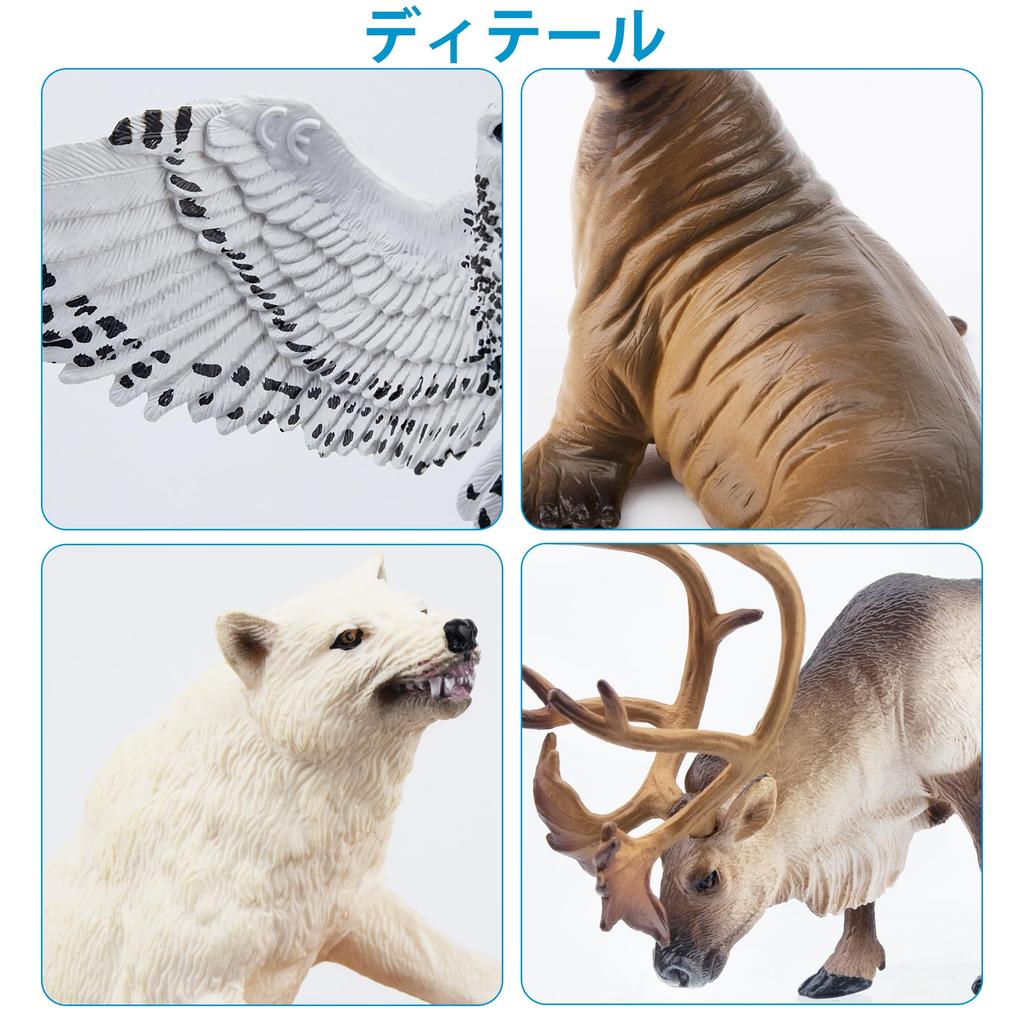 TOYMANY 12-Piece Arctic Animal Figure Set, Realistic Arctic Animal Models, Popular Animal Toys, Birthday Gifts, Decorations, Christmas, New Year's