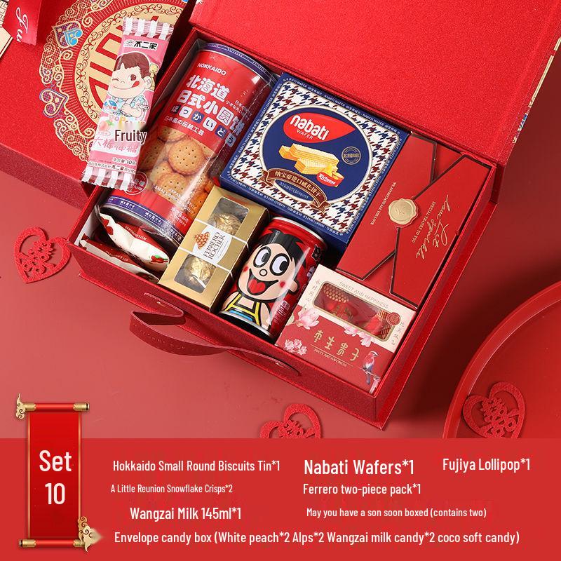 Luxury Chinese Wedding Candy Gift Box with Sugar Candies, Bridesmaid Favors, Return Gifts, and Thank You Tokens