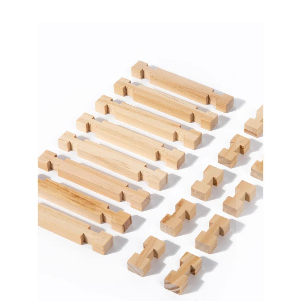 Set Blocuri de Lemn DIY Casă Mini Jucărie Montessori pentru Învățare pentru Copii Educație Timpurie Blocuri de Lemn Creative Jucărie de Stivuire