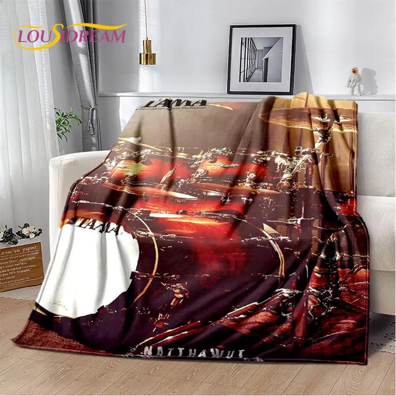 Bateri seti Müzik Aletleri Yumuşak Peluş Battaniye, Flanel Battaniye Atmak Battaniye Oturma Odası Yatak Odası Yatak Kanepe Piknik Örtüsü Çocuklar için