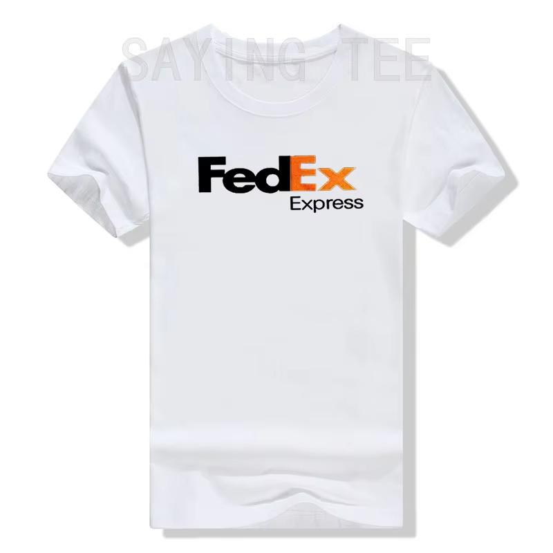 FedEx Unisex Mode Kurzarm Rundhals T-Shirt Grafik-T-Shirts Lässig für Männer Frauen Lustige Blusen Baumwolle Arbeitskleidung Geschenke
