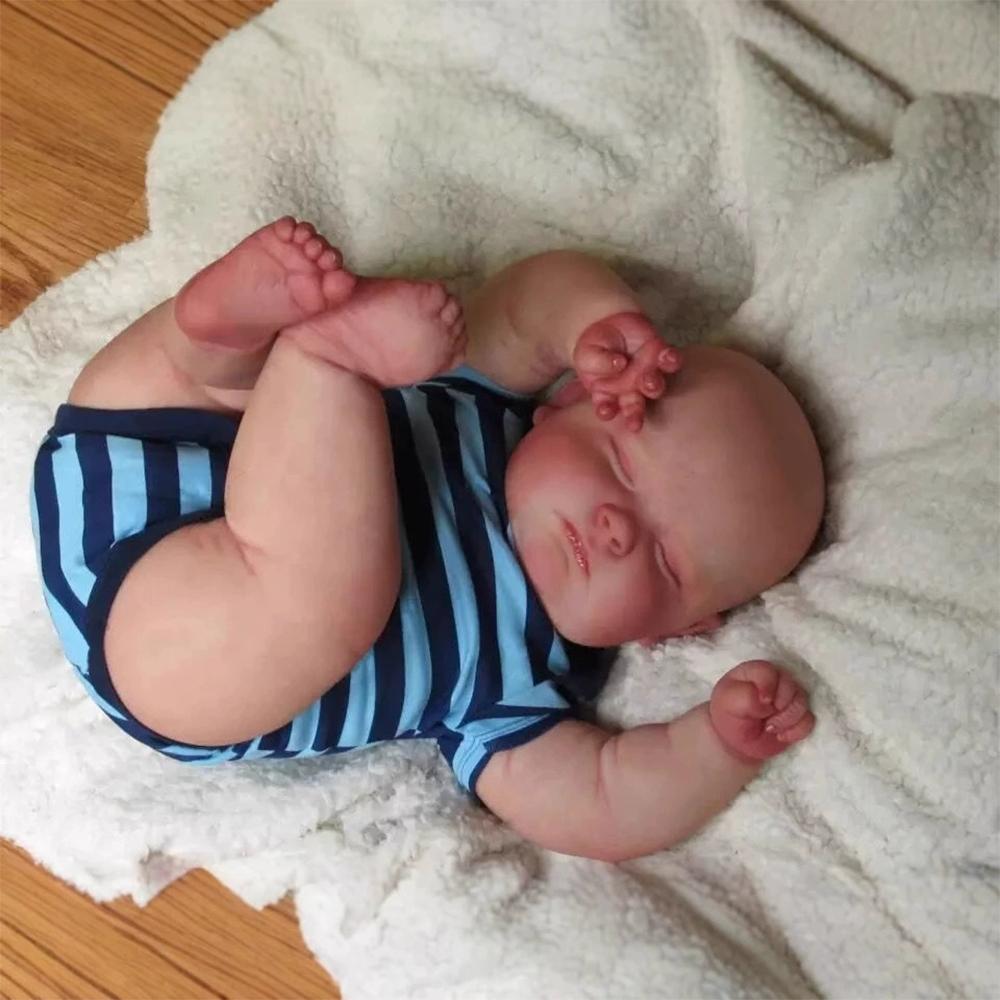 Reborn Baby Doll Toy 50cm Reborn Bebe Doll Toy Soft Cloth Body Washable 3D Skin Visible Veins Doll Toy Newborn Baby cloth body doll