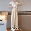 Girls' Summer Pants Summer Thin Mosquito Repellent Pants Ice Silk Black Children's Suit Wide Leg Pants
