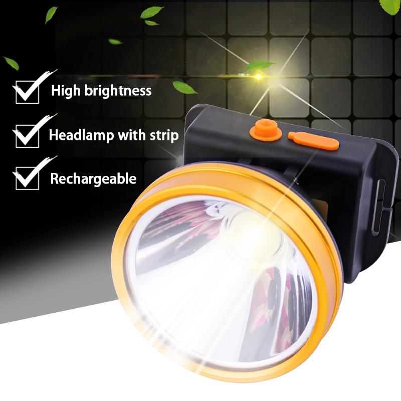 Wysokomocna wodoodporna latarka czołowa LED o dalekim zasięgu, ładowana przez USB, odpowiednia do biwakowania na świeżym powietrzu i noszenia