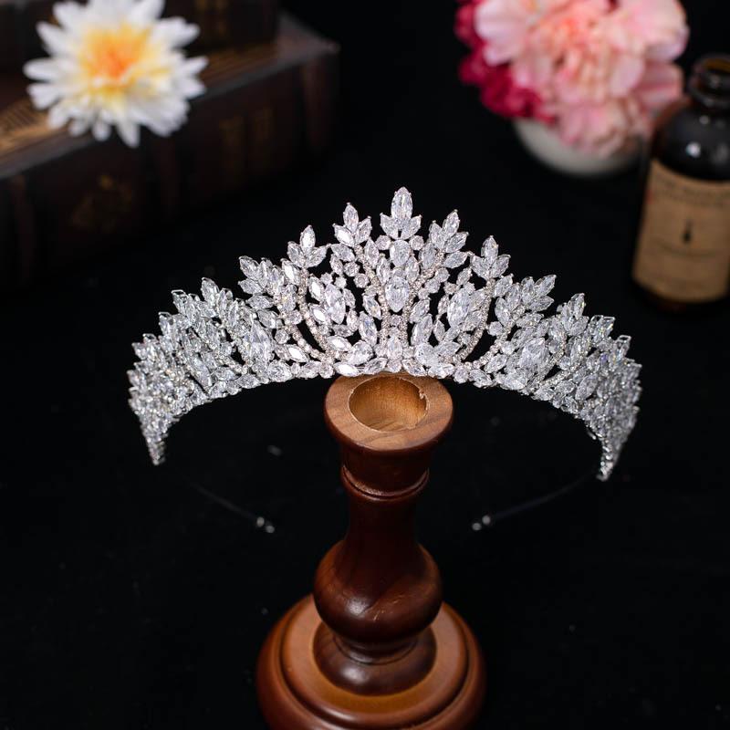

New European and American Zircon Bridal Crown Headpiece Metal Electroplating Korean Style Diamond Crown Wedding Hair Accessories
