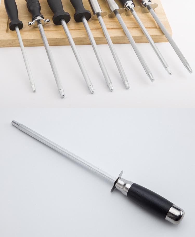 Stainless Steel Knife Sharpening Steel with Handle - Kitchen Tool for Blade Maintenance