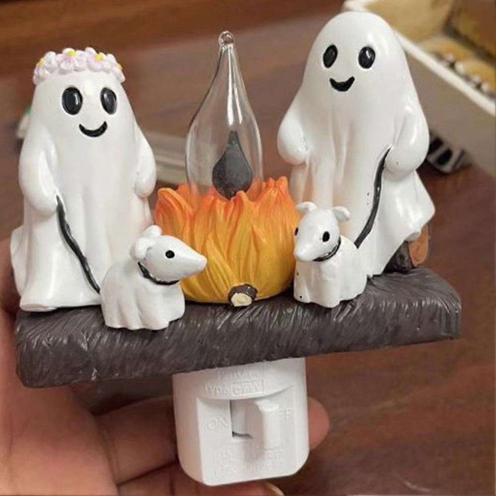 Ghosts Campfires Nightlight Portable Lightweight Plug In Night Lamp Cute Home Accessories