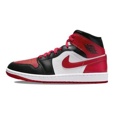 Air 1 Mid Alternate Bred Toe Women Sneakers Black White Gym-Red BQ6472-079