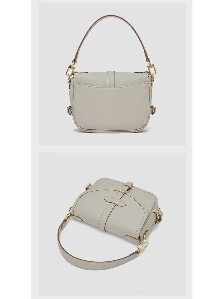 Retro Chic Cowhide Saddle Bag – High-Quality Commuter Shoulder Bag