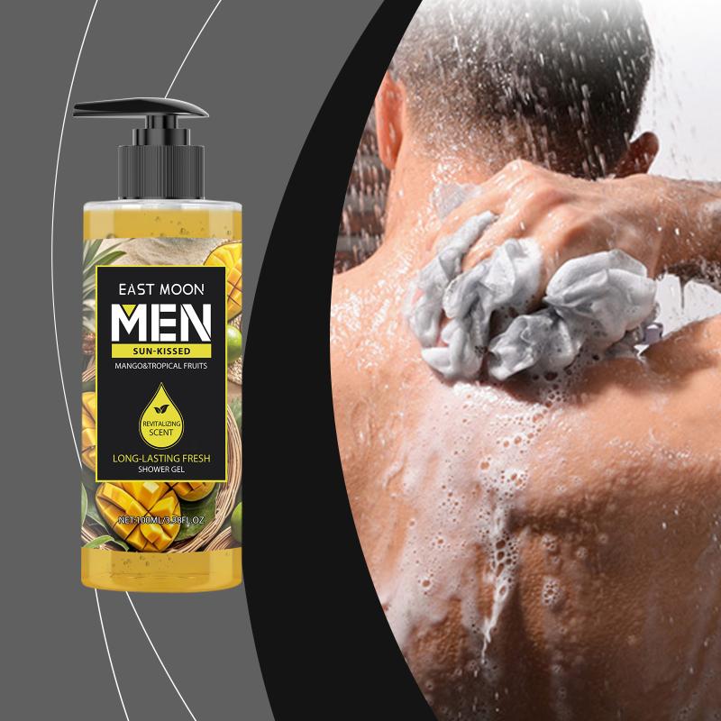 Men Deep Cleansing Body Wash Eucalyptus Coconut Oil Control Shower Gel Refreshing Long Lasting Fragrance for Fitness Routine Bath 100ml