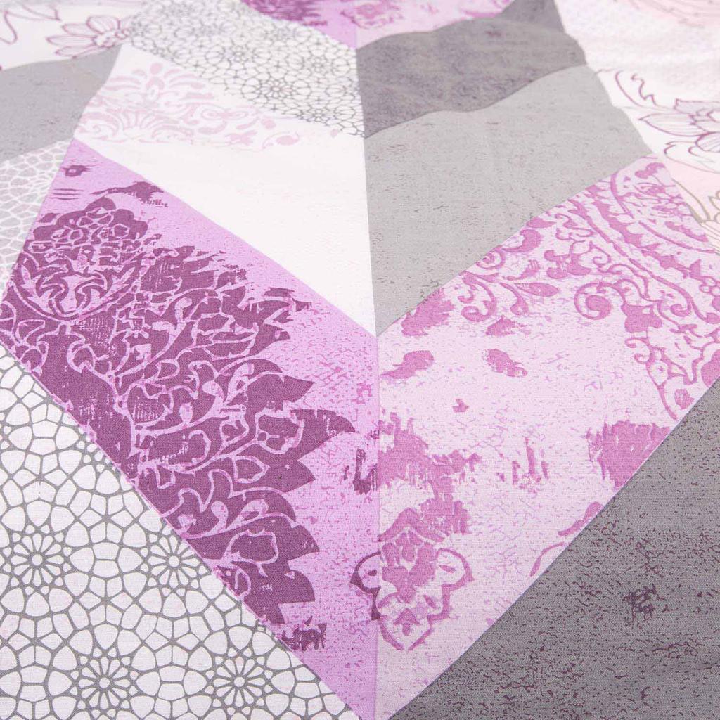 Bedding set 220x200 100% COTTON pink geometric pattern