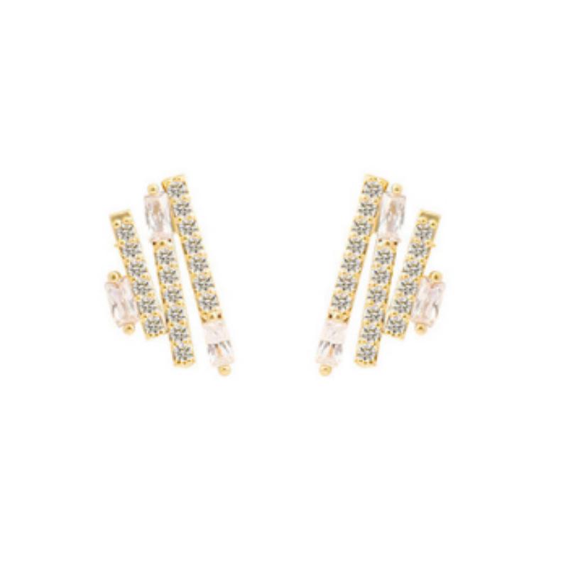 2025 Korean Simple Stud Earrings - Silver Needle Rhinestone Versatile Design for Women