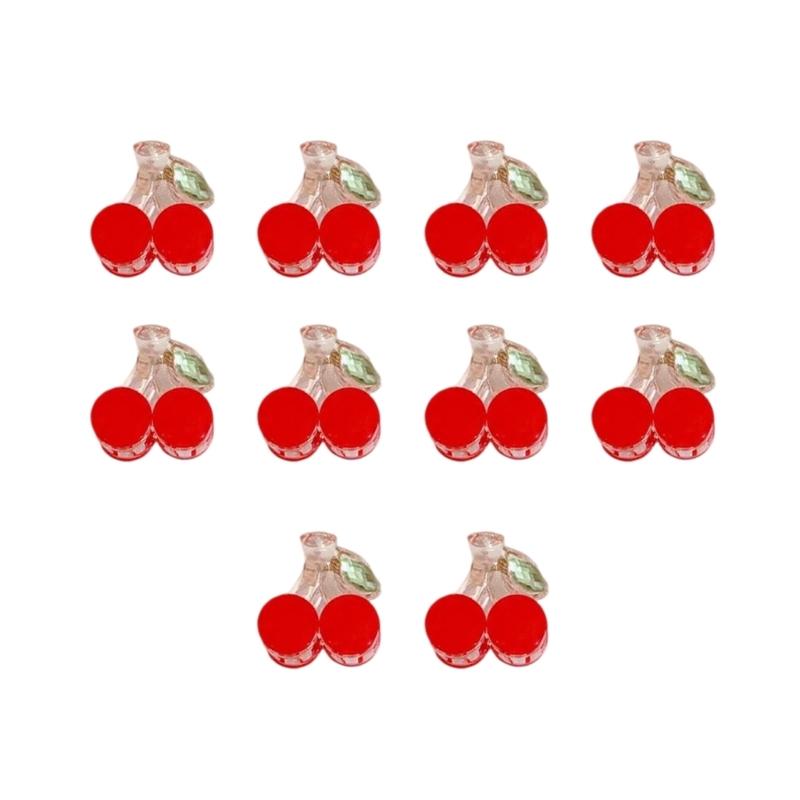 Pack of 10 Cherry Hair Claw Sweet Fruit Hair Grip Fashionable Hair Accessories for Women and Children Popular Hair Clip