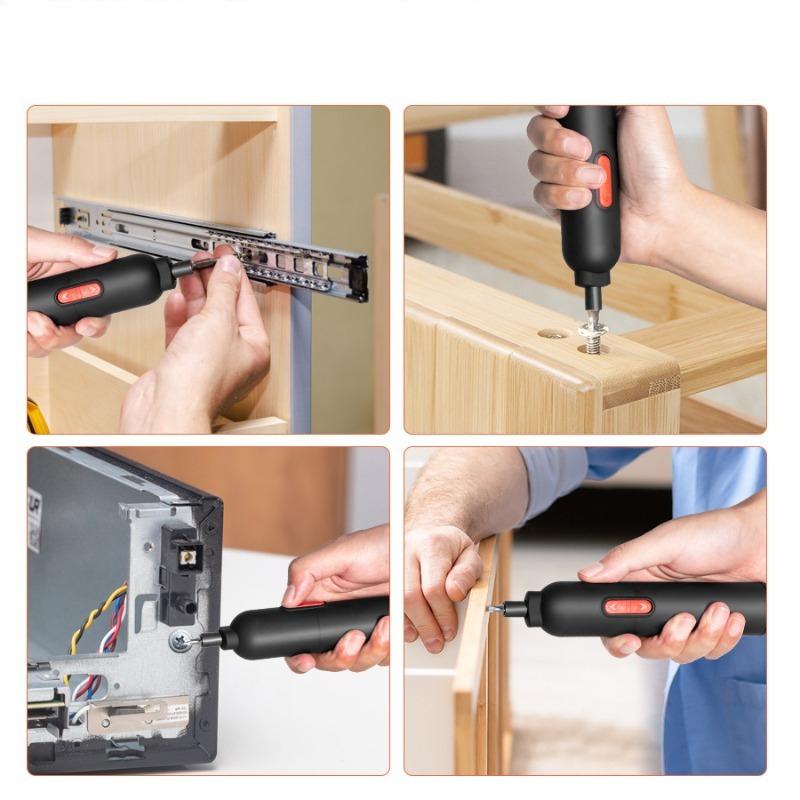 Mini Electric Screwdriver USB Lithium Durable Multifunctional Small Electric Drill Home Repair DIY Accessories Tool Set