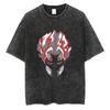 Anime Dandadan Okarun Ken Takakura Print Washed Tshirt Men Manga Vintage T-shirts Oversized Cotton T Shirt Tops