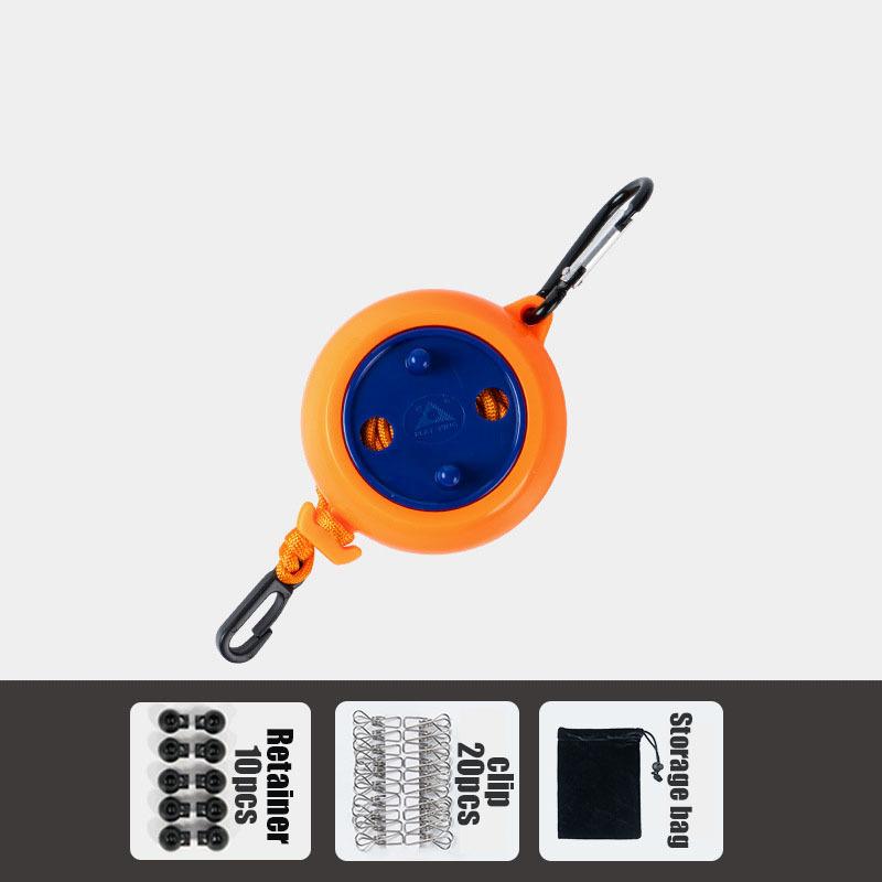 8M Portable Travel Clothesline Cord with 20Pcs Windproof Clothespins