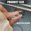 Fashionable Emerald Green Crystal Double Layer Ring Adjustable Opening Ring Copper Crafted Jewelry For Her