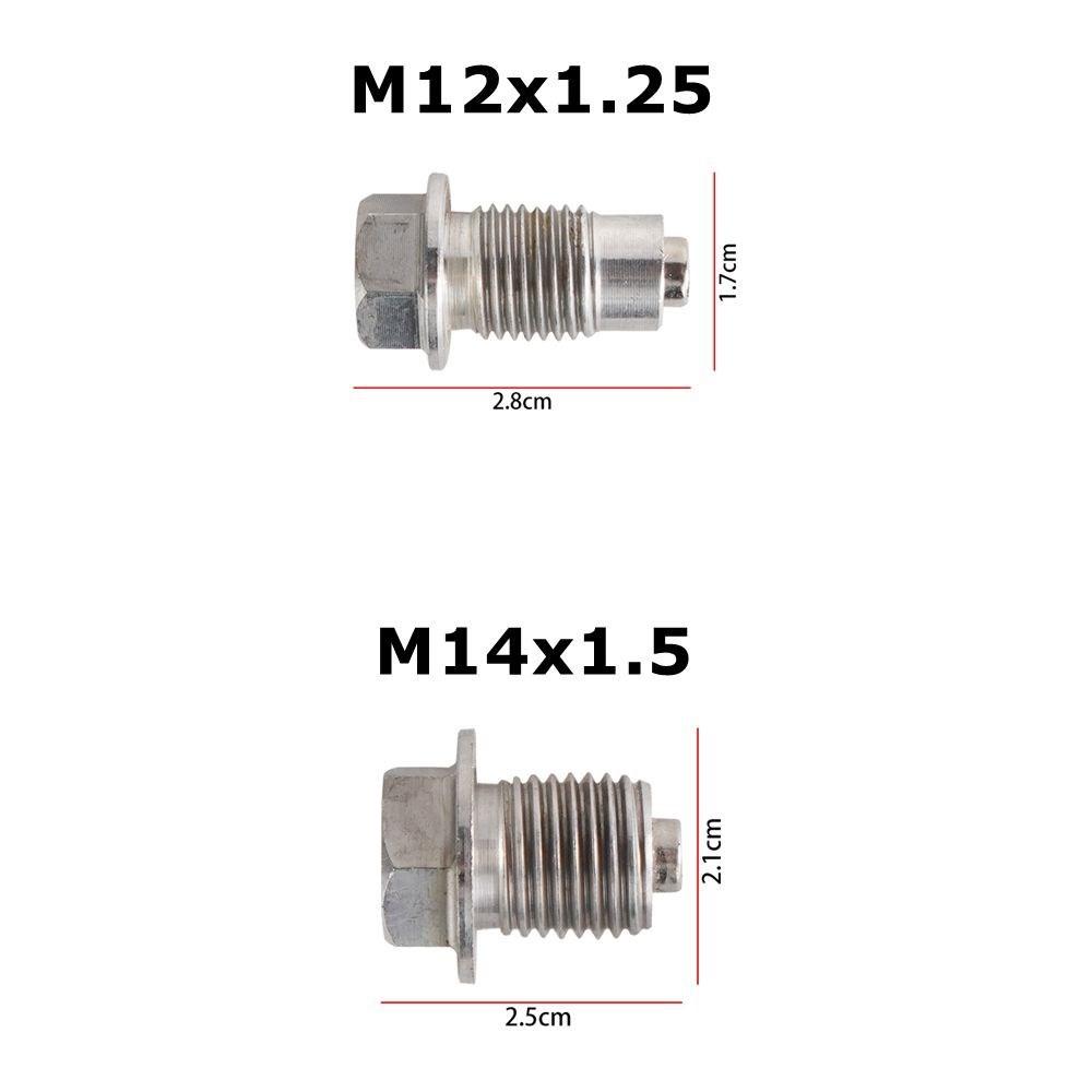 M12x1.25 M12x1.5 M12x1.75 M14x1.5 M16x1.5 M18x1.5 Stainless Steel Magnetic Oil Drain Plug Oil Drain Sump Nut Silver Auto Parts Oil Drain Plugs 3