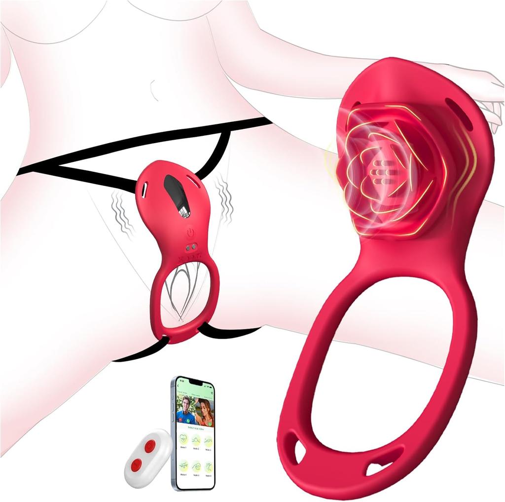 Giocattoli per adulti per coppie (unisex), un set di vibratori strap-on per donne con telecomando (stimola il clitoride e il punto G), design silenzioso