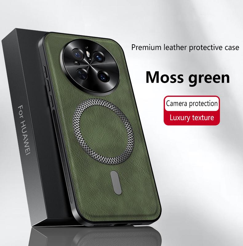 

For Huawei Mate 70 70 Pro 70 ProPlus 60 60 Pro leather full-cover magnetic waterproof shockproof fingerprint phone case For Mtae 70 зелений