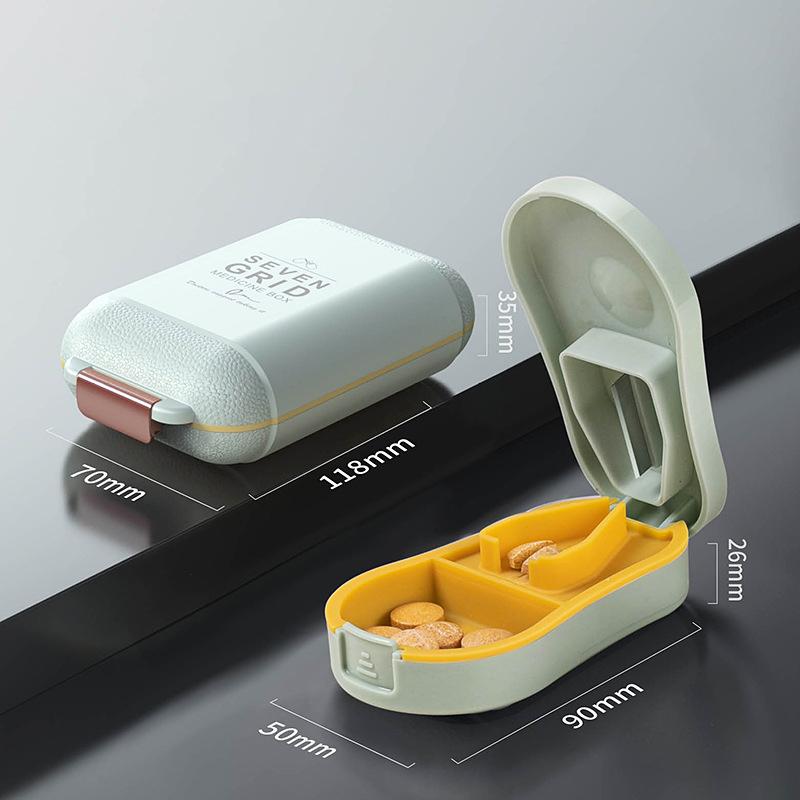 Tragbare kleine Medikamentenbox Feuchtigkeitsgeschützt Versiegelt Klappdeckel-Design Wasserdichtes Design Vitamin- und Medikamentenaufbewahrungsbox