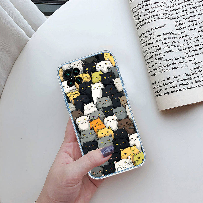 JO9 Kočka Kotě Mňau Pouzdro na telefon pro Motorola G34 G32 G31 G14 G84 G62 E32 G24 G72 G71 G73 G85 G200 G60S G60 G52 G51 G50 G42 G41 G32 G30