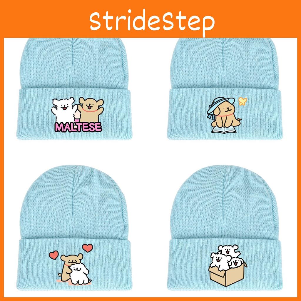 Winter Maltese Knit Hat With Printed Design For Men Women Casual Cold Weather
