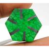 Certified 37.00 Ct Colombian Trapiche Green Emerald Hexagon Cut Natural Gemstone
