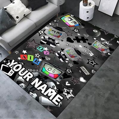 Custom Name Mr Puzzles Carpet Rug for Living Room Bedroom Home Sofa Decoration,Kids Play Non-slip Floor Mat