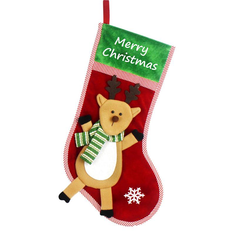 

Новое рождественское украшение Санта-Клаус Снеговик Пряничный человечек Рождественские носки Подарочный пакет Подвесной мешок для конфет Рождественские носки 14x16cm