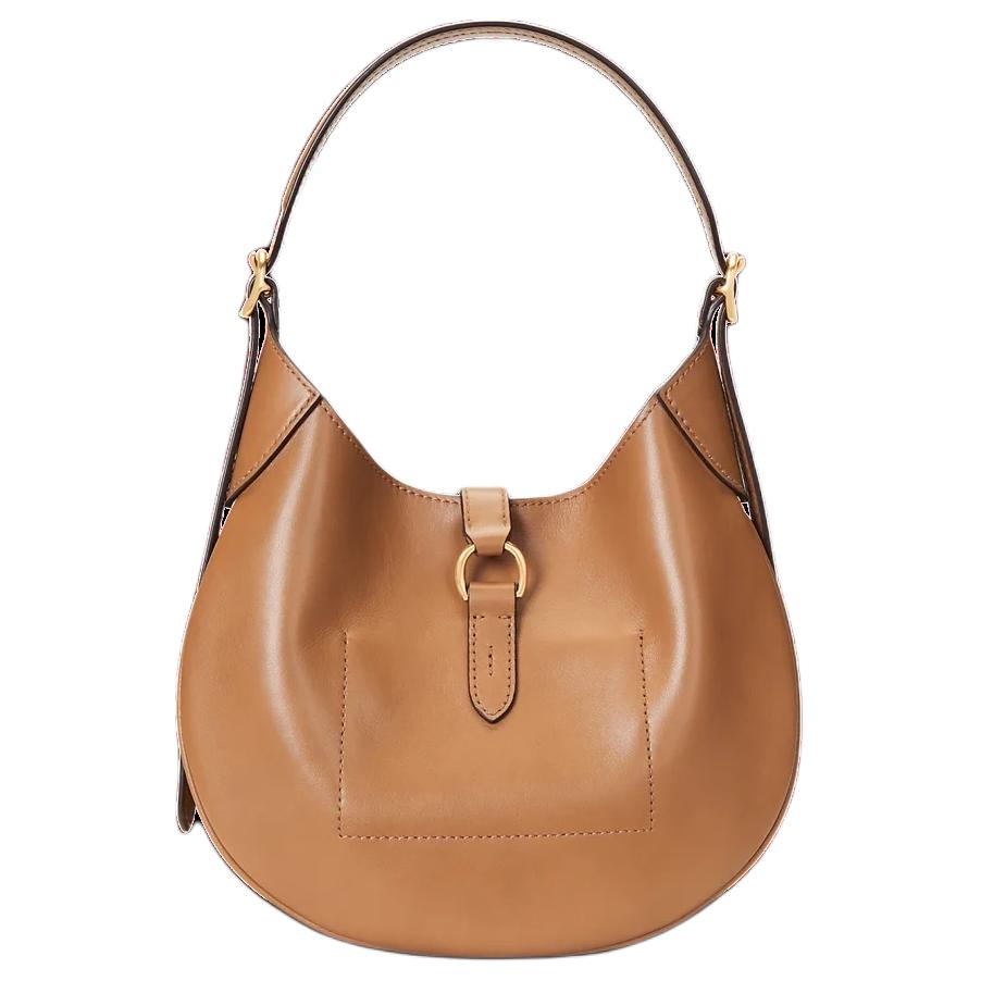 Polo Ralph Lauren Polo ID Metal Hardware Iconic Pony Hollow Pattern Leather Handbag Small Women Handbags Brown Yellow WAPOBAG02V20128