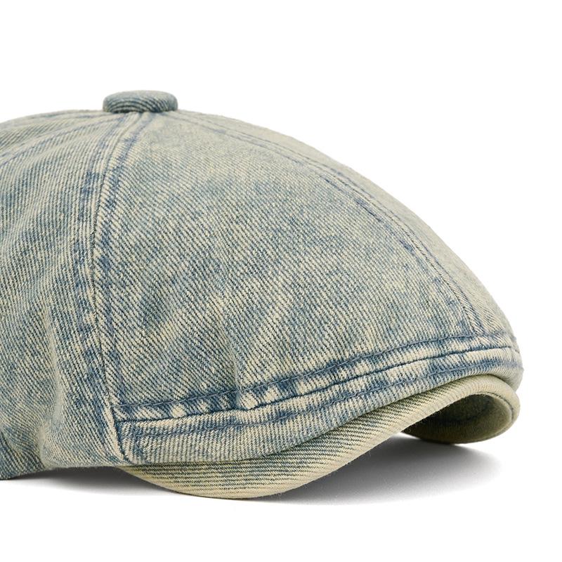 Vintage Denim Beret Autumn Newsboy Cap Men's British Forward Cap