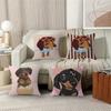 Cartoon Cute Dachshund Personalized Pillow Dust Cover Bedroom Kids Party Decoration Pillowcase Birthday Children Gift
