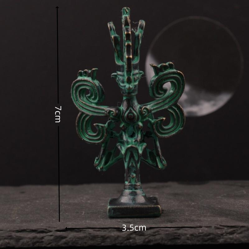 Sanxingdui Bronze Statue Standing Figure Blessing Mask Divine Bird Home Decor Craft National Trend Cultural Creative Souvenir Gi