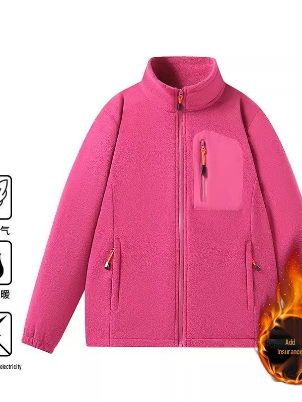 2025 Men's Windproof Fleece Jacket, Thickened Stand Collar, Warm Lining, Customizable and Available for Group Purchase