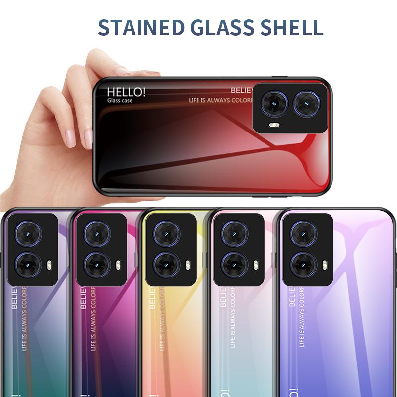For Motorola Moto G85 5G/S50 Neo 5G Case Anti-Scratch Tempered Glass+PC+TPU Phone Cover