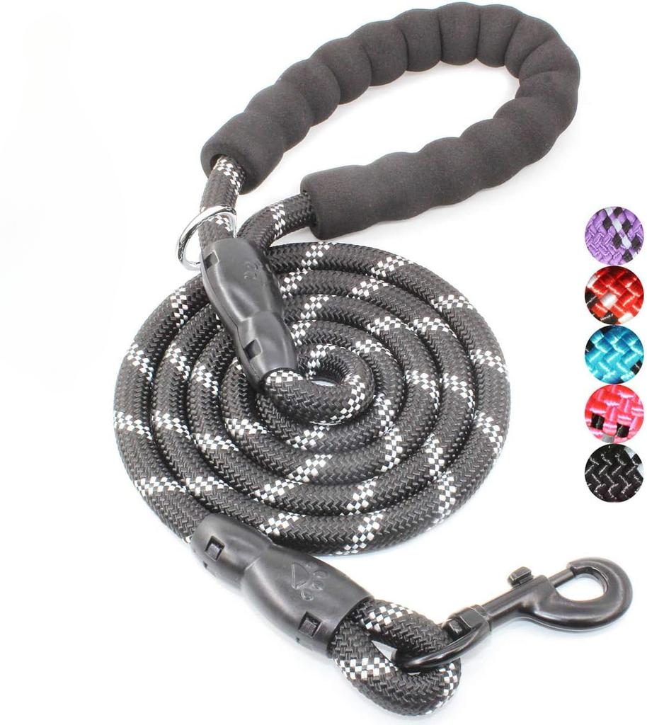 Pet Products Dog Reflective Leash Multi-color Strong Nylon Round Rope Large and Medium-sized Dog Leash Comfortable Padded Handle