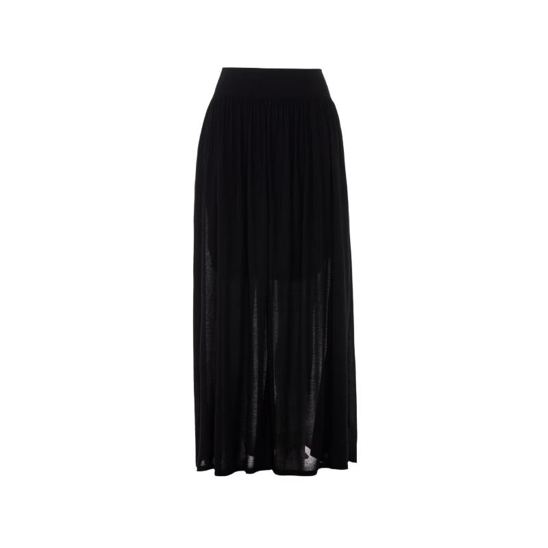 LANZ 25 High-Waist Lyocell Knit A-Line Midi Skirt XL