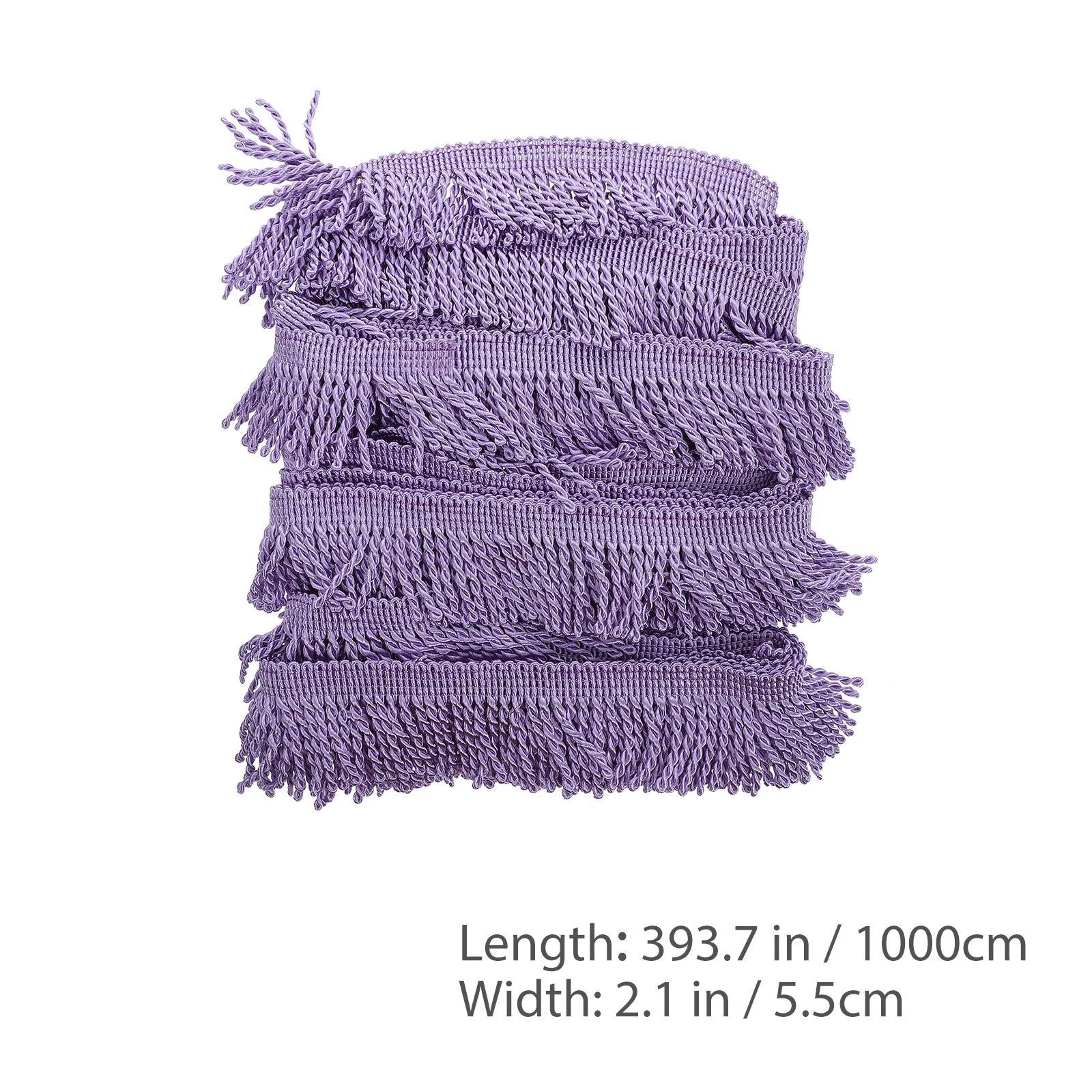 

1 Roll Polyester Silk Curtain Fringe Trim Tassel Edge For Diy Sewing Craft Home Decor Fringed Lace Applique Tape фіолетовий