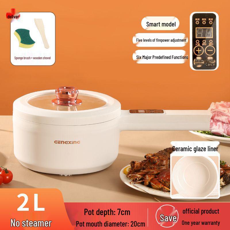 Compact Multi-functional Non-stick Electric Cooking Pot for Dorms – Ideal for Noodles, Baby Food, and More.