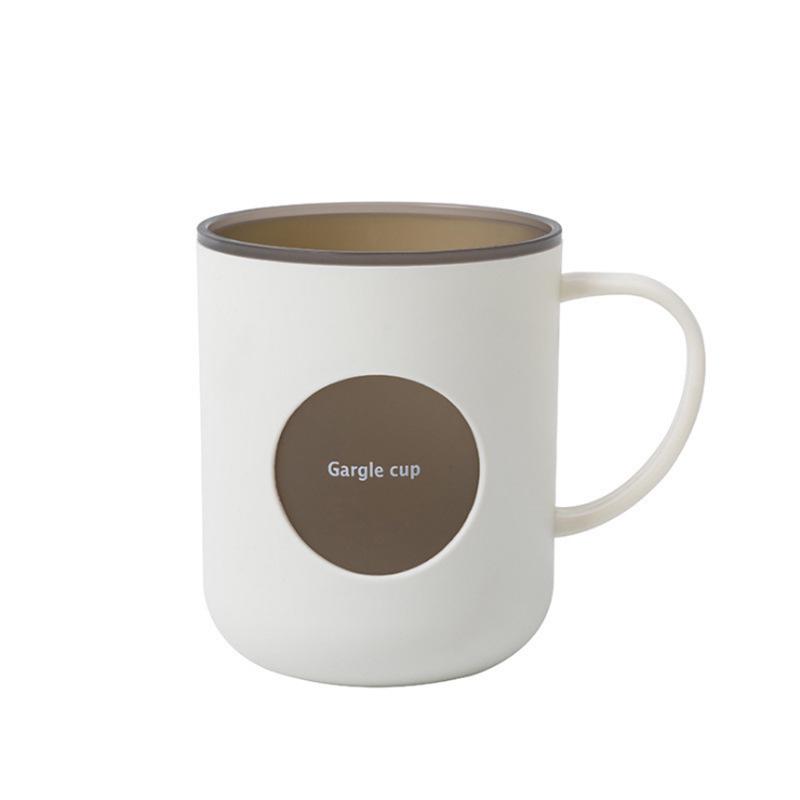 

Двухслойный цветной стакан для зубных щеток с ручкой - Прочный, милый стакан для ванной для пары 301-400ml белый