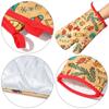 2pcs/set Christmas Baking Santa Claus Kitchen Mat Anti-Hot Pad Microwave Gloves Oven Mitts