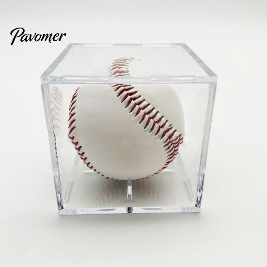 Sleek Acrylic Baseball Display 2Pcs Case Transparent Cube UV Protected Basketball Holder Golf Tennis Billiard Storage Box