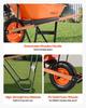 Wheelbarrow Cart One Wheel Garden Dump Cart 330 lbs Yard Utility Cart